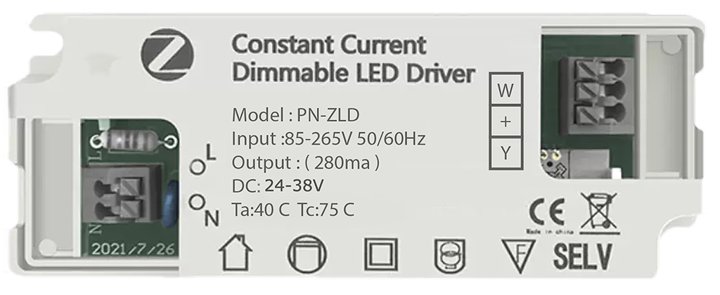 8–12W LPF Driver (ZigBee - 1_ Dim + CCT) (DC_280mA - 24-38V)